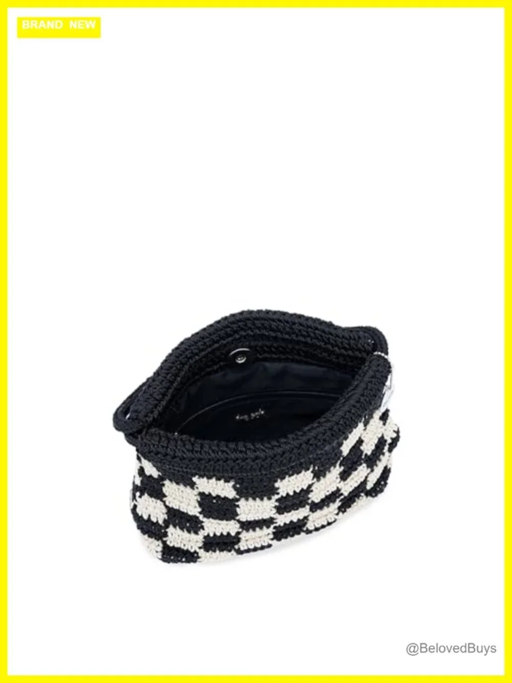 Hand-crocheted Mini Hobo Bag with Recycled Lining, Magnetic Closure